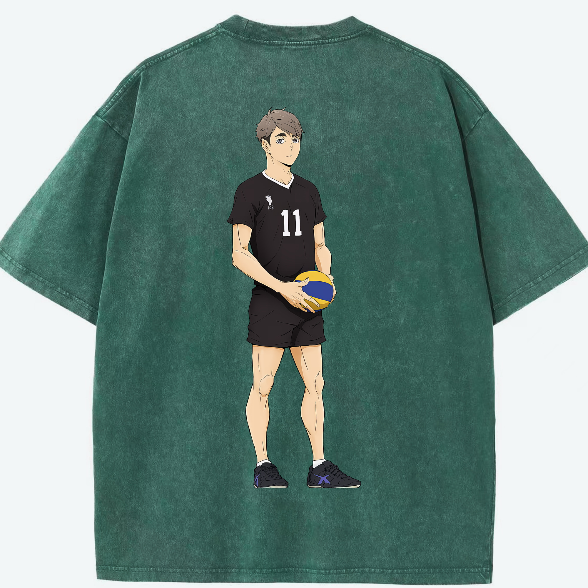 （画像用） ハイキュー!! Haikyu!! 綿100% ヴィンテージ風 半袖Tシャツ（背面プリント）